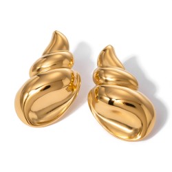 18k Gold Plated Stainless Steel Earrings Conch Shape Earrings