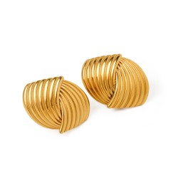 18k Gold Plated Stainless Steel Stripe Earrings Fashion Earrings